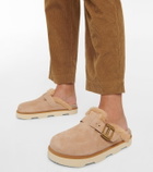 Hogan Faux fur-lined suede slippers