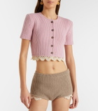 Magda Butrym Crochet-trimmed cashmere shorts
