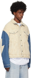 Members of the Rage Off-White & Blue Lightning Sherpa Denim Jacket