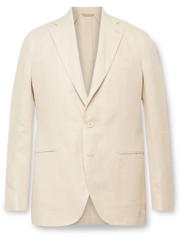 Photo: DE PETRILLO - Unstructured Linen Suit Jacket - Neutrals