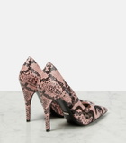 Gucci Python-effect leather pumps