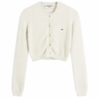 Fiorucci Women's Cropped Furry Knit Cardigan in Off White