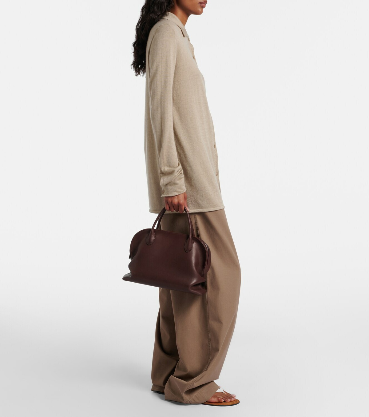 The Row Agnes 12 leather top-handle bag