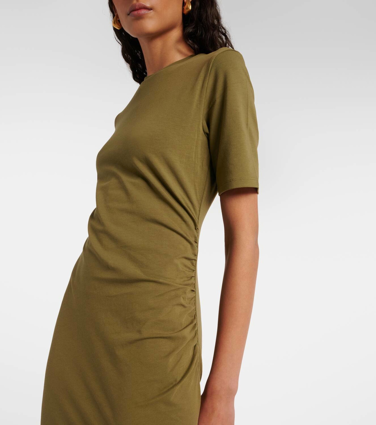 Vince Cotton-blend jersey midi dress Vince