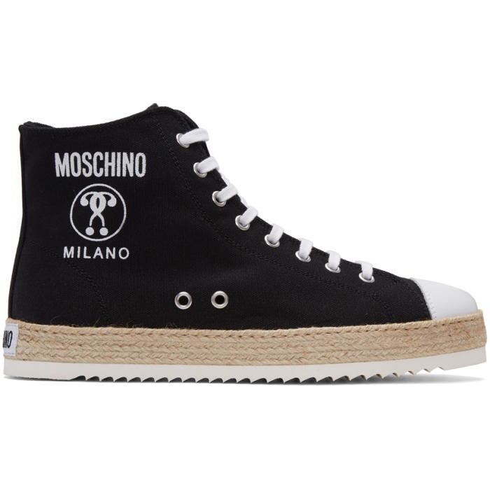 Photo: Moschino Black Espadrille High-Top Sneakers