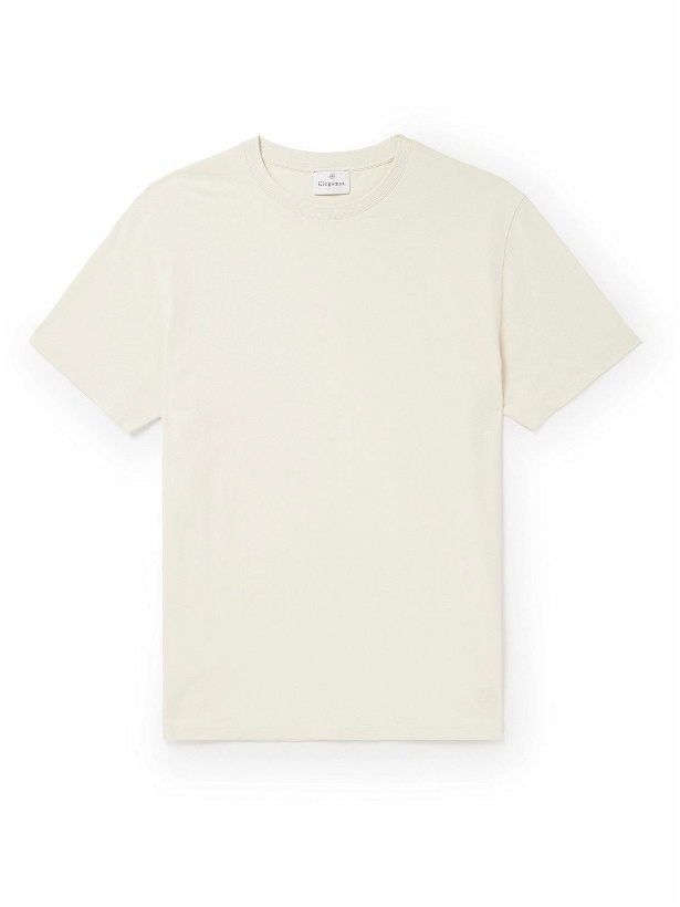 Photo: Kingsman - Logo-Embroidered Pima Cotton-Jersey T-Shirt - Neutrals