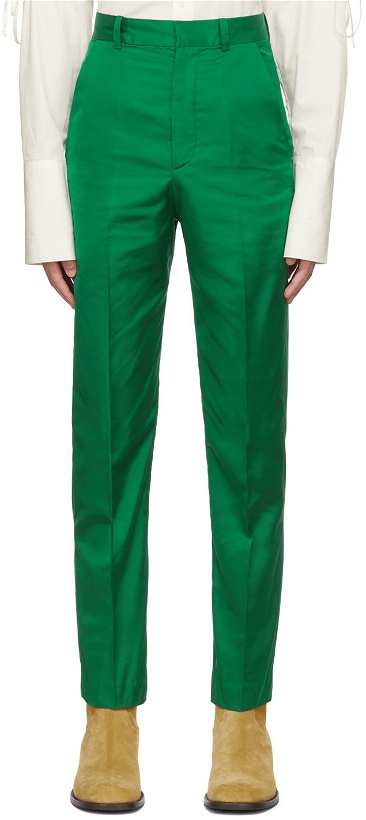 Photo: Carlota Barrera Green Polyester Trousers