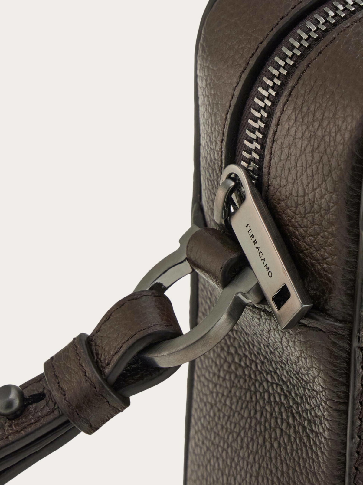 Ferragamo Mens Ferragamo Monogram shoulder bag in Brown