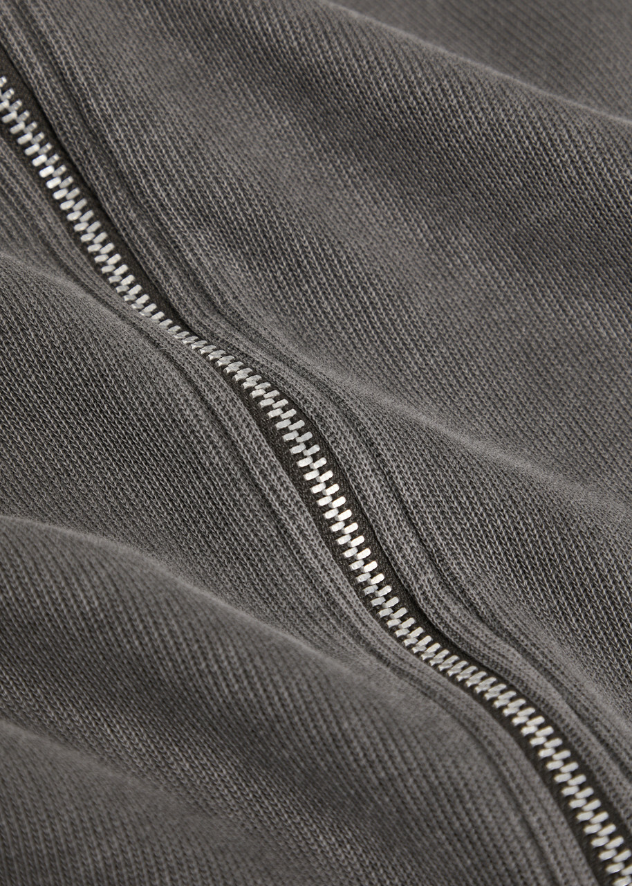 Our Legacy Shrunken Zip-through Cotton-knit Jumper Grey