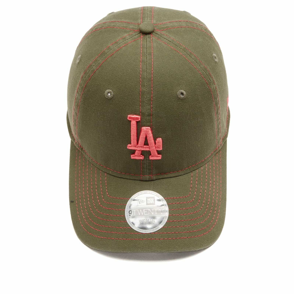 New Era LA Dodgers Contrast Stitch 9Twenty Cap in Olive 