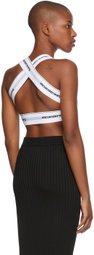 Alexander Wang White Logo Elastic Bikini Halter Top