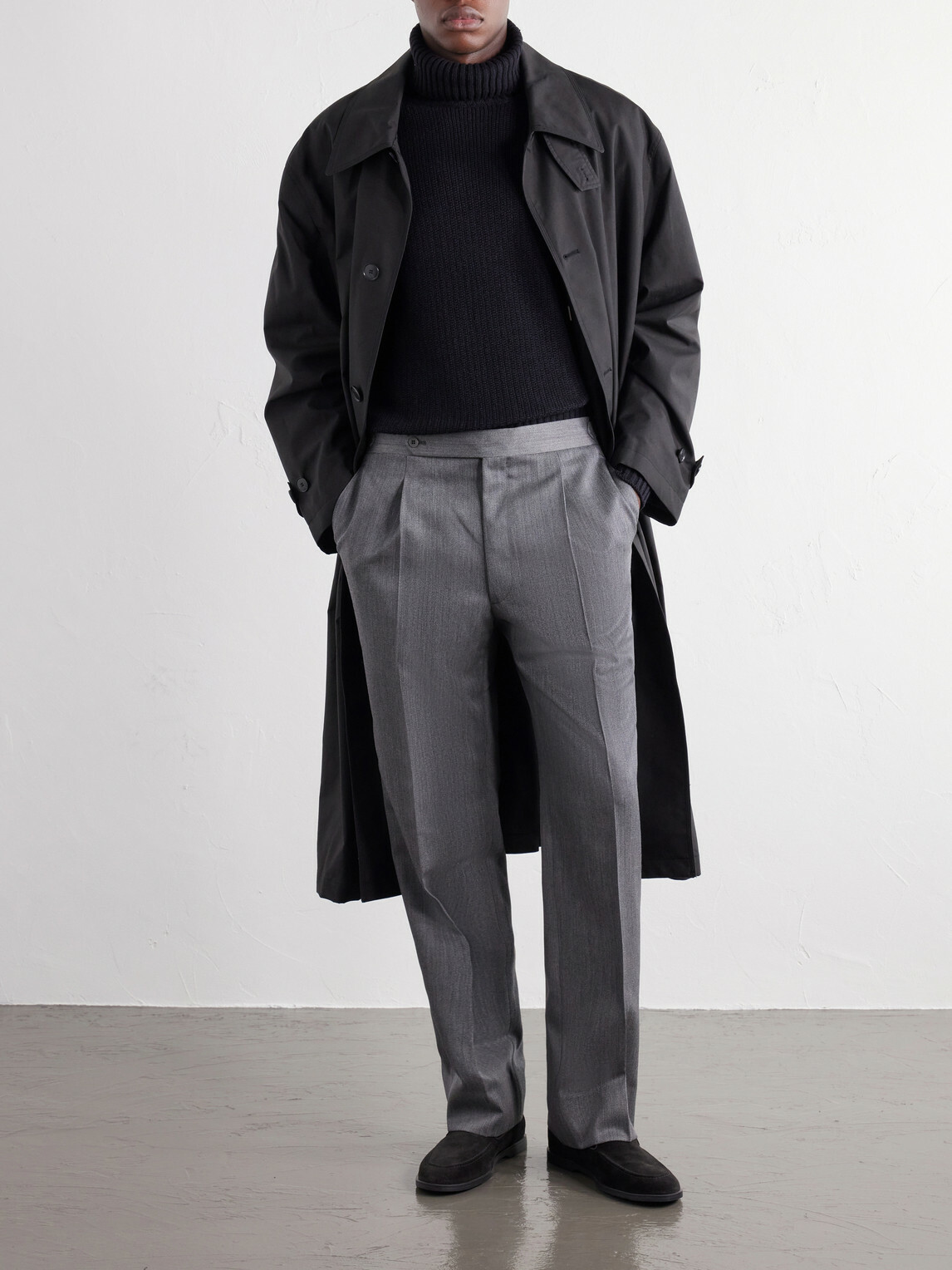 Stòffa - Straight-Leg Wool-Twill Trousers - Gray