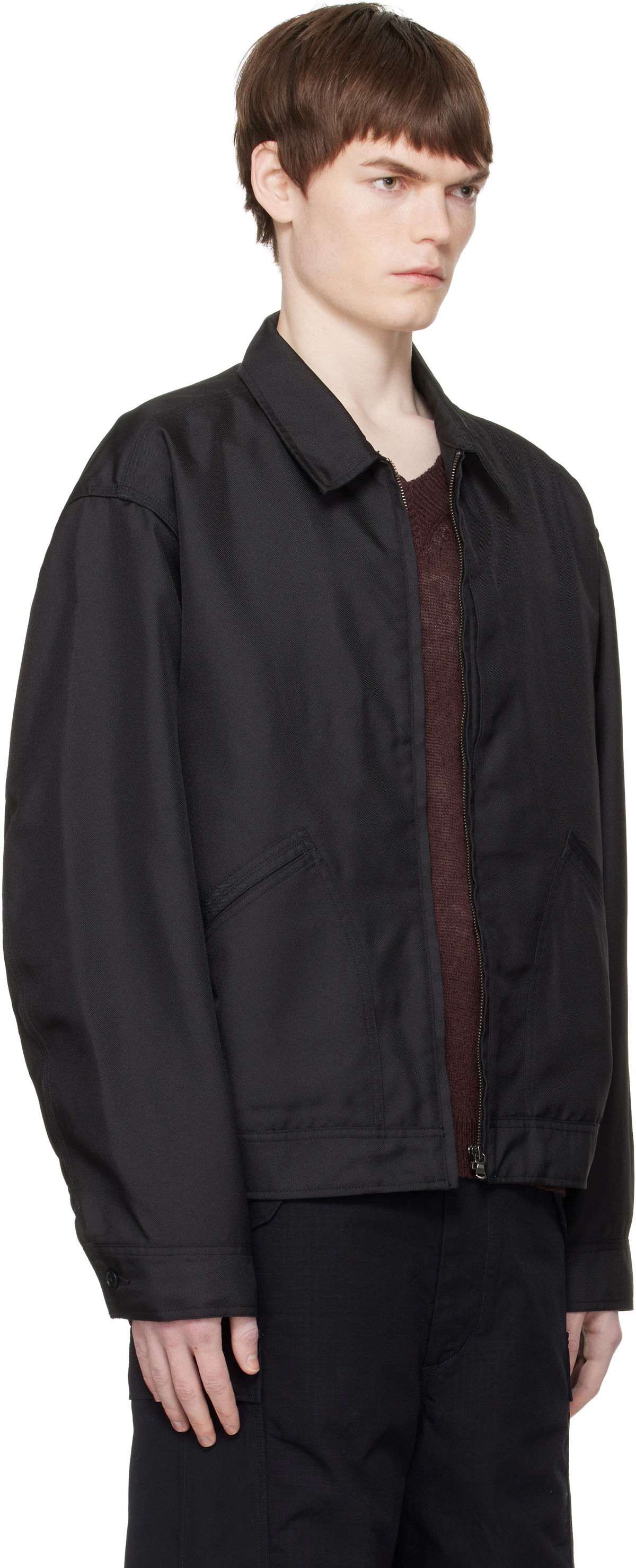 nanamica Black Polyester Twill Deck Jacket