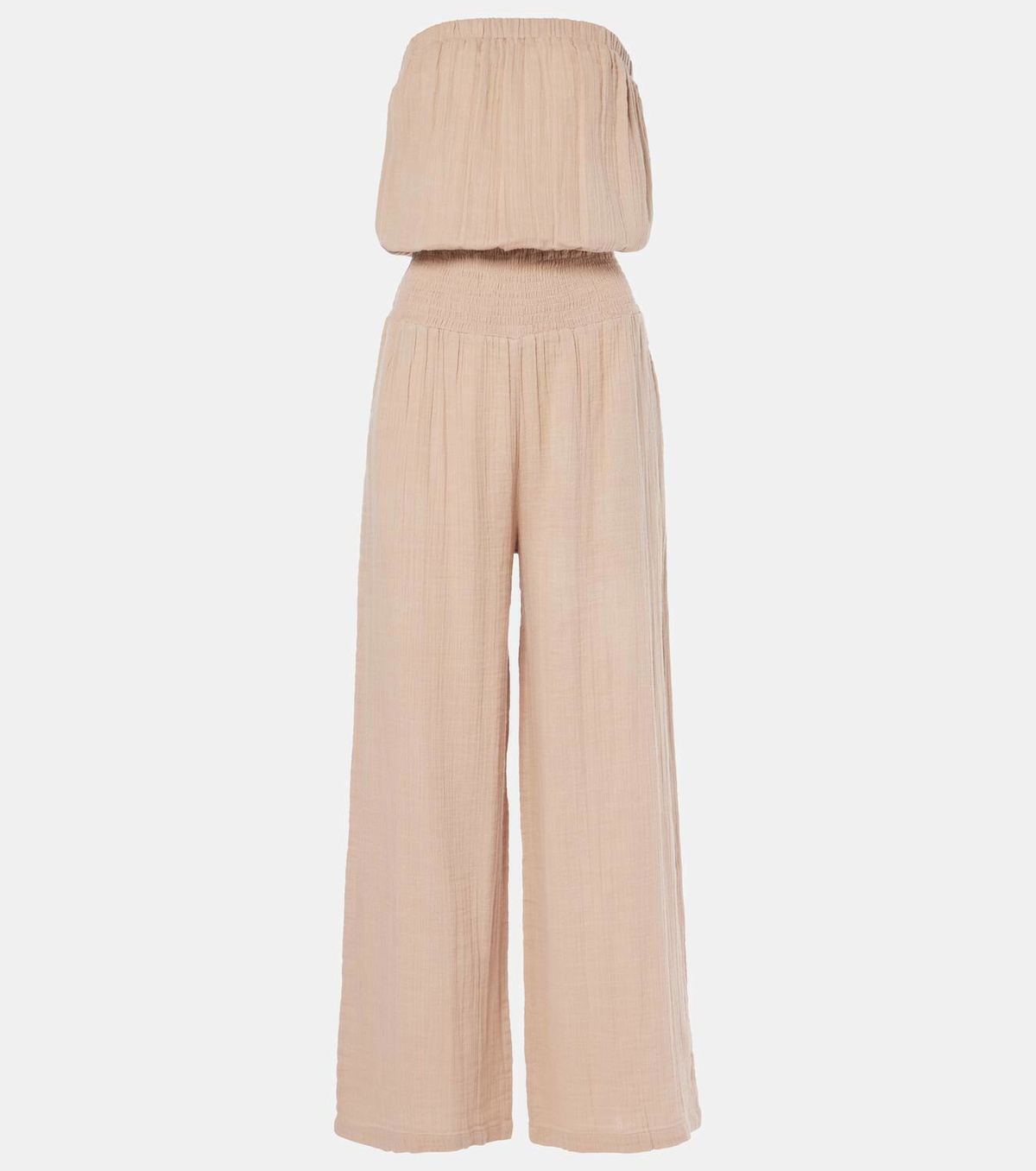 【Melissa Odabash】 Naomiフローラルコットンジャンプスーツ Naomi strapless cotton jumpsuit in white - Melissa Odabash