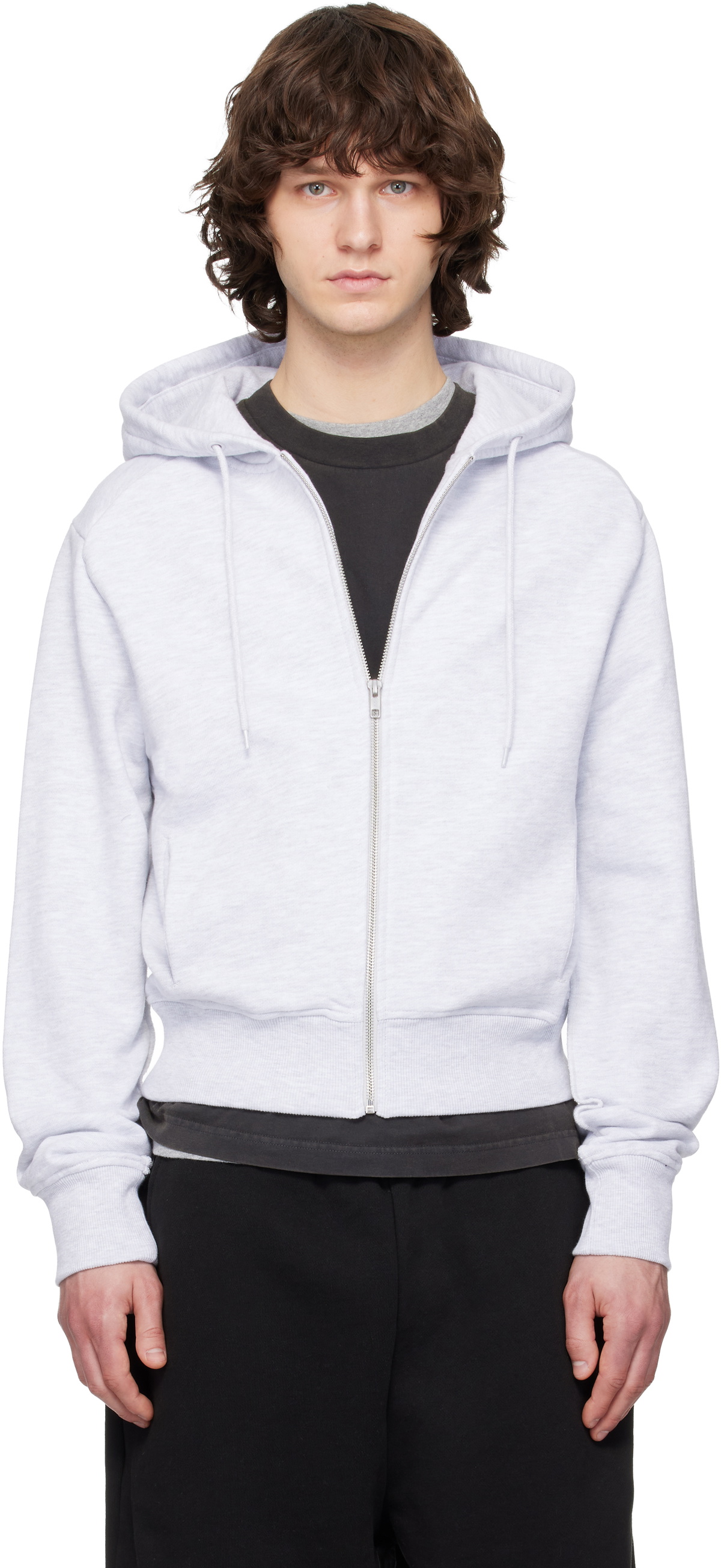 Entire Studios Gray Slim Zip Up Hoodie