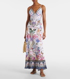 Camilla Crystal-embellished linen slip dress