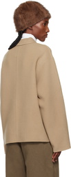 LE17SEPTEMBRE Tan Virgin Wool Handmade Muffler Jacket