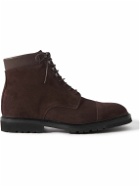 George Cleverley - Taron Leather-Trimmed Suede Derby Boots - Brown