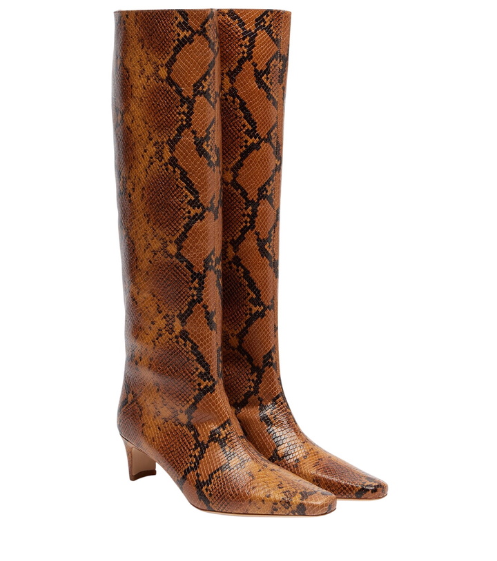 Photo: Staud Wally snake-effect leather knee-high boots