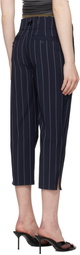 Alexander Wang Navy Baseball Pinstripe Capri Trousers