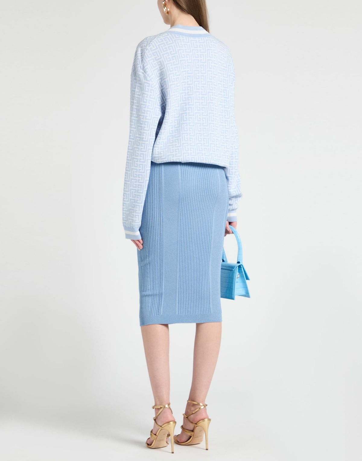 Balmain Womens Midi skirt Light in Blue