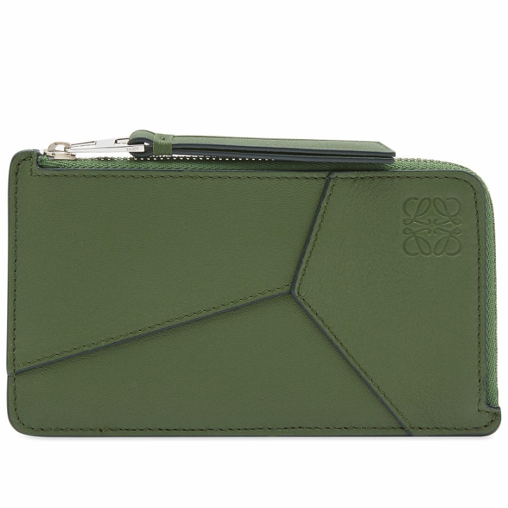 Photo: Loewe Men's Puzzle Edge L Coin Cardholder in Hunter Green