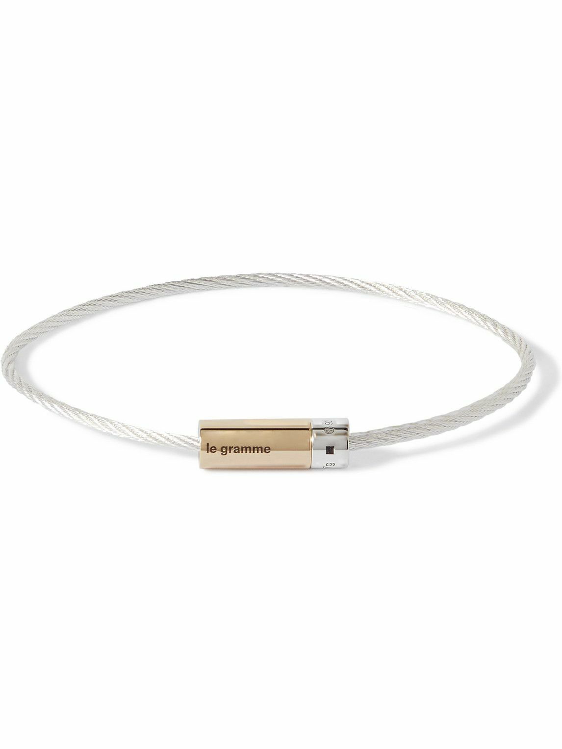 Photo: Le Gramme - Cable Sterling Silver and 18-Karat Gold Bracelet - Silver