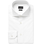 Ermenegildo Zegna - White Slim-Fit Cutaway-Collar Cotton-Poplin Shirt - White