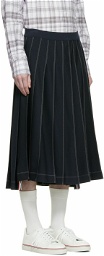 Thom Browne Navy Wool Skirt