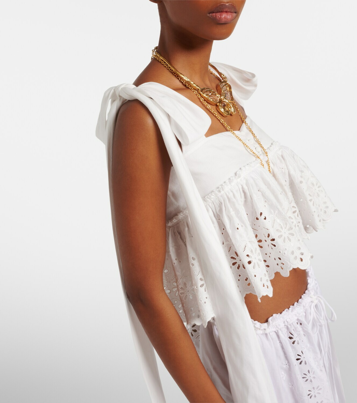 Chloé Broderie anglaise cotton top
