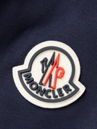 Moncler - Logo-Appliquéd Cotton-Jersey Zip-Up Hoodie - Blue