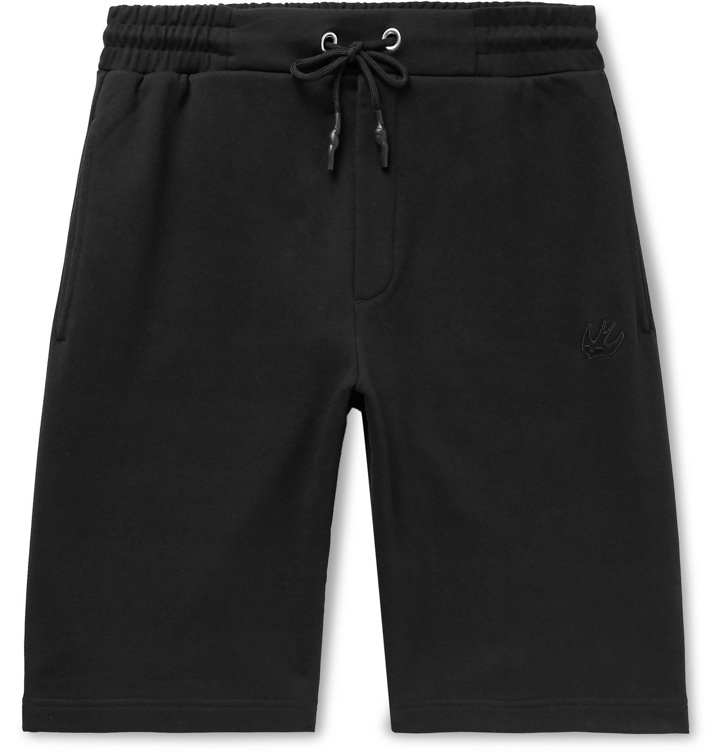 Photo: McQ Alexander McQueen - Logo-Appliquéd Loopback Cotton-Jersey Drawstring Shorts - Black