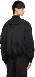 Wooyoungmi Black Embroidered Bomber Jacket