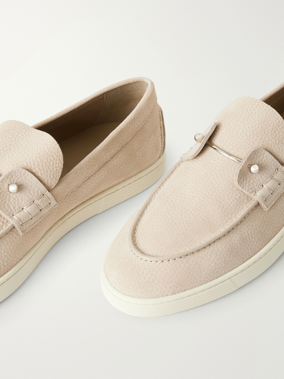 Christian Louboutin - Chambeliboat Full-Grain Nubuck Loafers - Neutrals