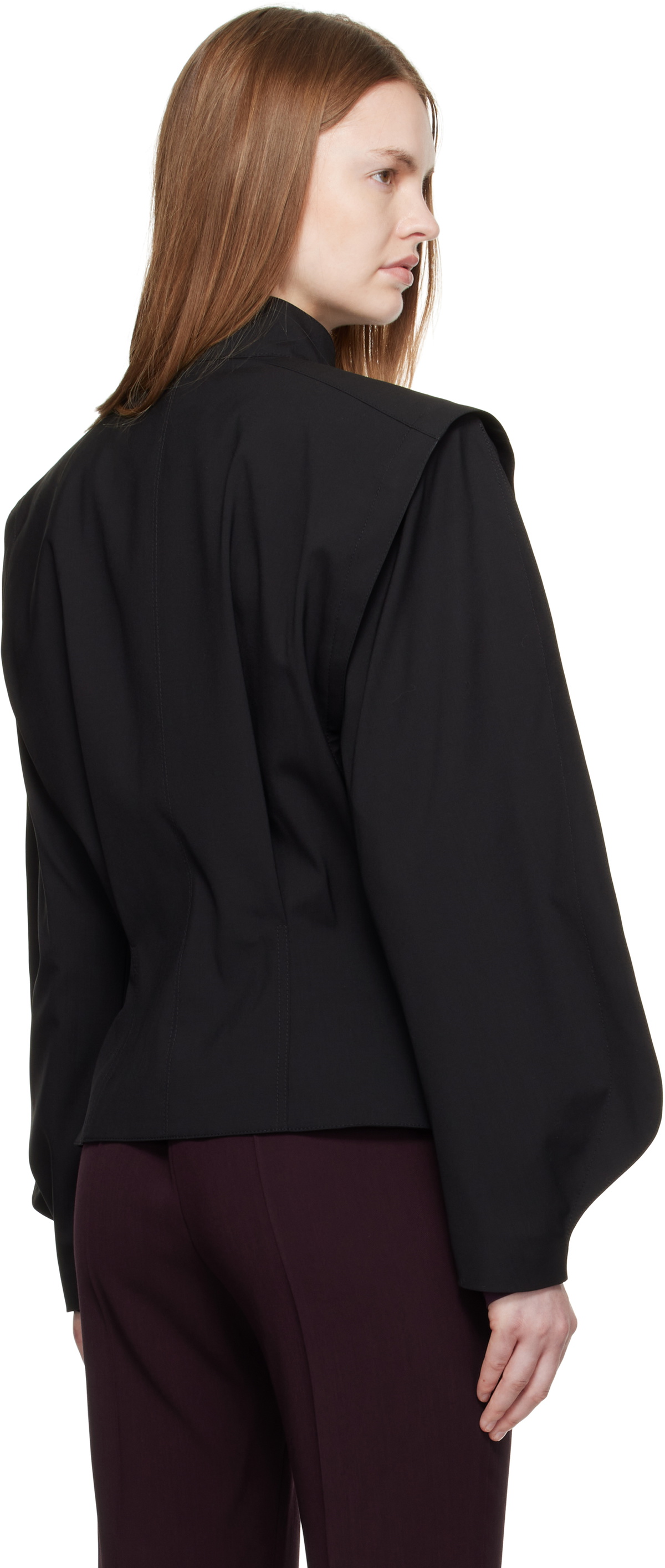 Mugler Black Asymmetric Officer Jacket