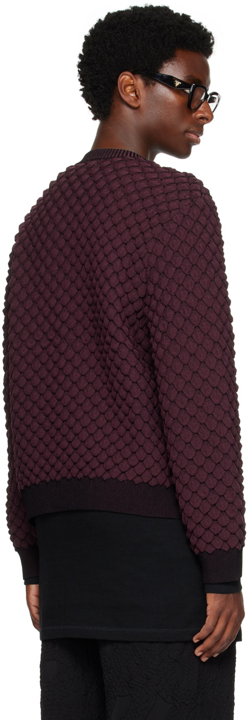 KOZABURO Burgundy Scale Cardigan