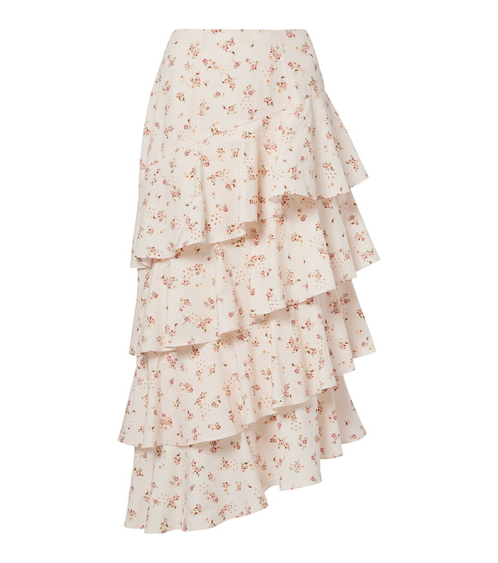 Photo: Markarian Laura floral tiered cotton midi skirt