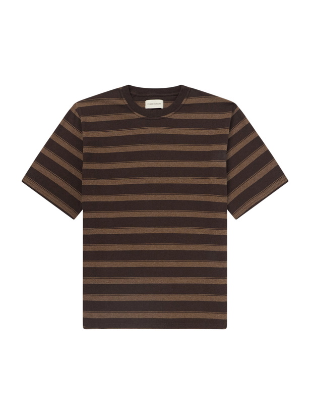 Photo: Oliver Spencer - Judd Striped Organic Cotton T-Shirt - Brown