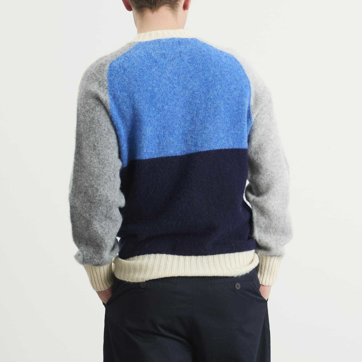 Howlin by Morrison Men's Howlin' Firecracker Colour Block Jumper in Apollo