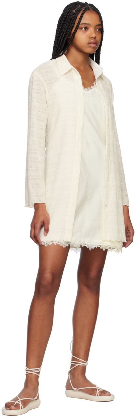 Youth White Jacquard Midi Dress
