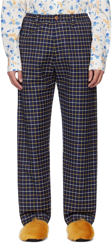 Photo: Marni Navy Checked Trousers