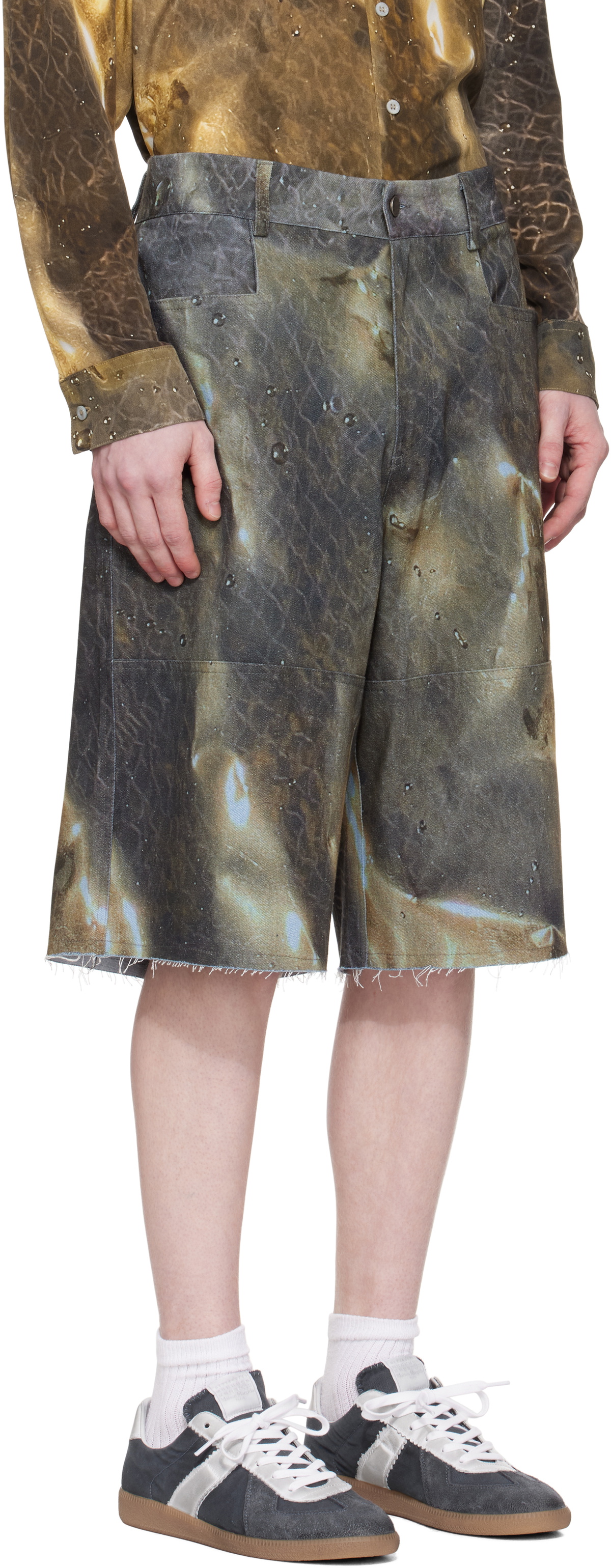 Serapis SSENSE Exclusive Khaki Golden Hour Sailor Denim Shorts