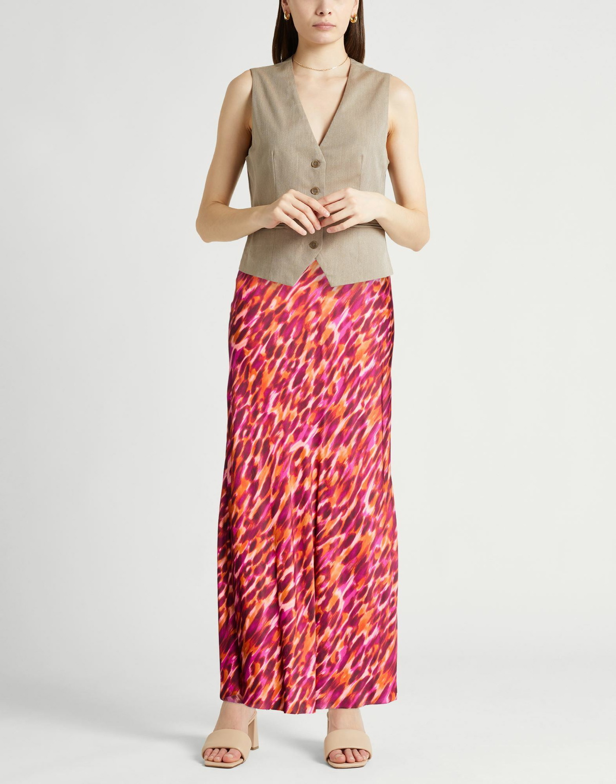 Jucca Womens Maxi skirt Rust