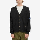 Deva States Men's Cobweb Knit Cardigan in Black