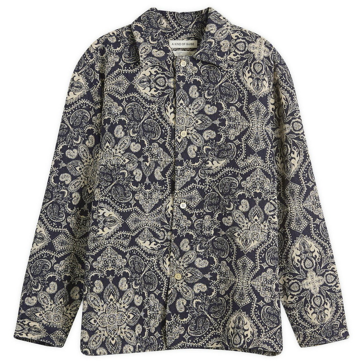 Photo: A Kind of Guise Men's Sayan Shirt Jacket in Midnight Sand Jacquard