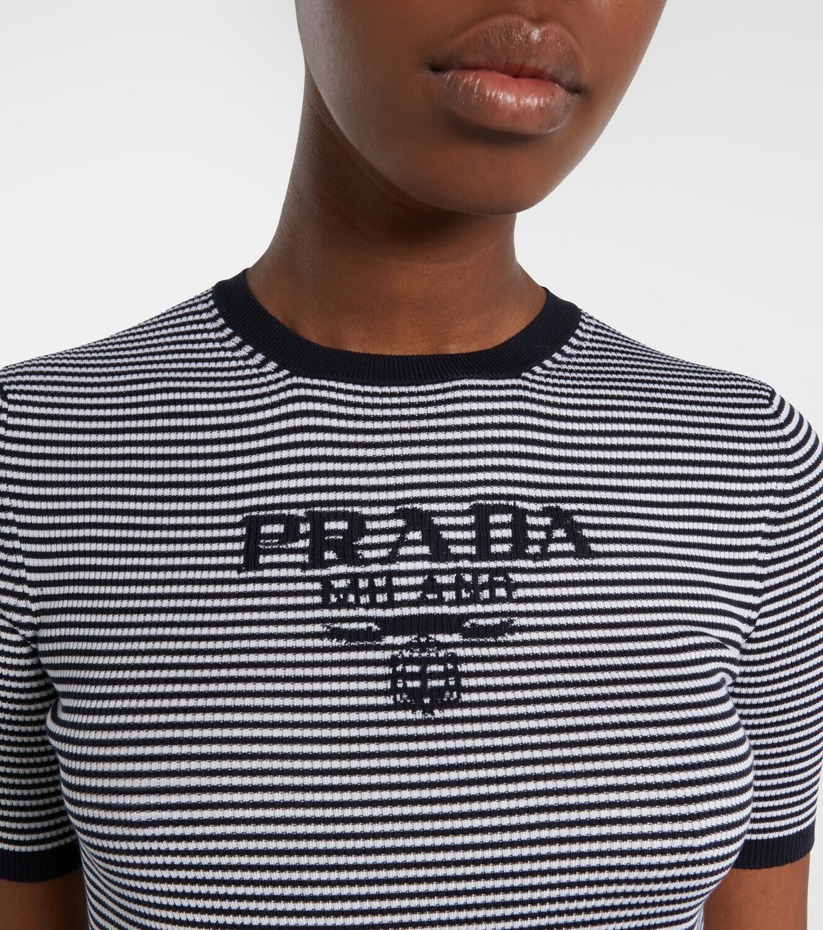 Prada Logo striped silk sweater