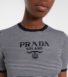 Prada Logo striped silk sweater