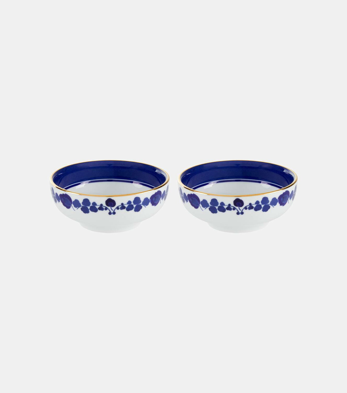 La DoubleJ Wildbird Blue set of 2 porcelain snack bowls