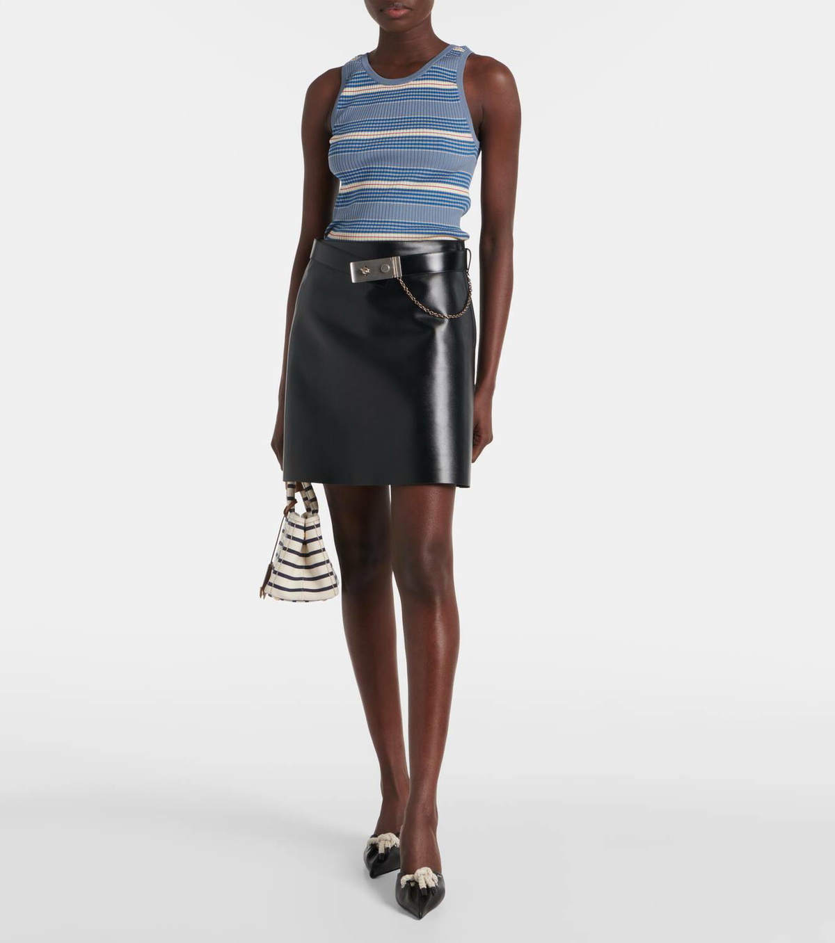 Prada Cotton ribbed-knit tank top