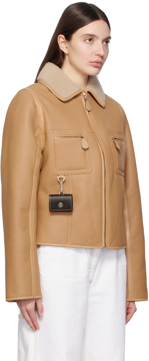 Saks Potts Tan Pablo Leather Jacket